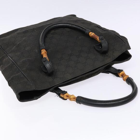 GUCCI Bamboo GG Canvas Hand Bag Black - Picture 6 of 12